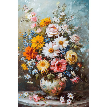 Flower Vase Oil Canvas on Canvas